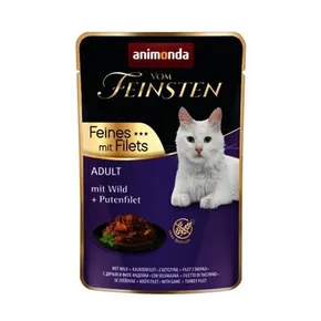 Vom Feinsten Adult FEINES m.Fillets - dziczyzna + filet z indyka, worek dla kotów 85 g